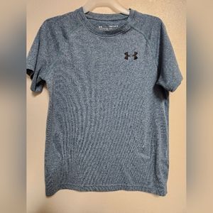 Under Armour UA Youth Medium shirt Light Blue Logo loose